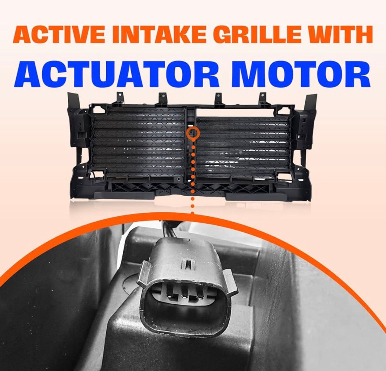 Front Active Grille Shutter w/Motor for 2019-2024 Chevrolet Silverado 1500