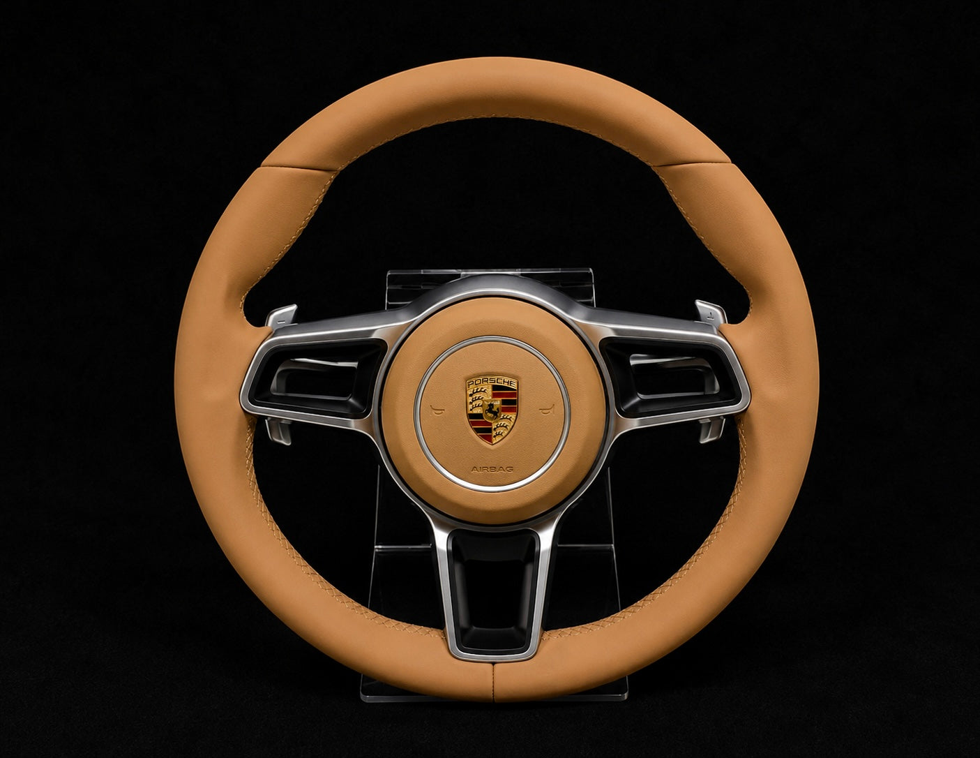 Porsche OEM Tan leather Full Assembly Steering Wheel For 2012-2025 models