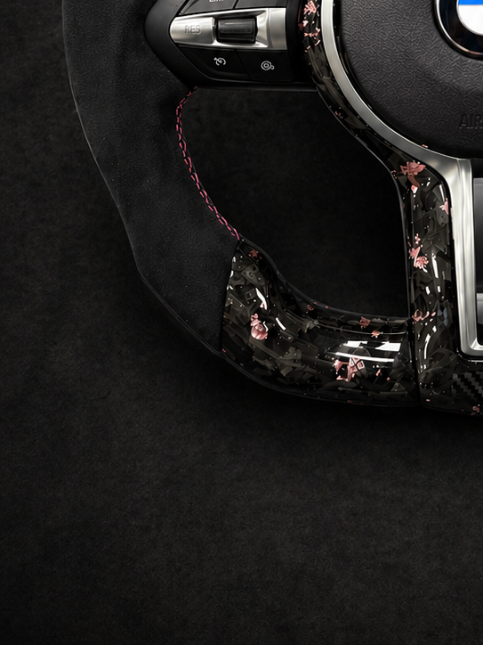 BMW M Performance Forged Pink Carbon Fiber Steering Wheel for 2012-2019 models