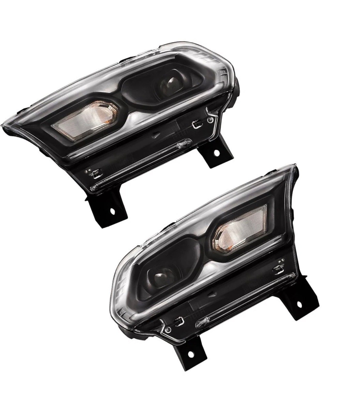 Black For 2021-2023 Dodge Durango Pair of Headlights LED W/ Halogen Turn Signal
