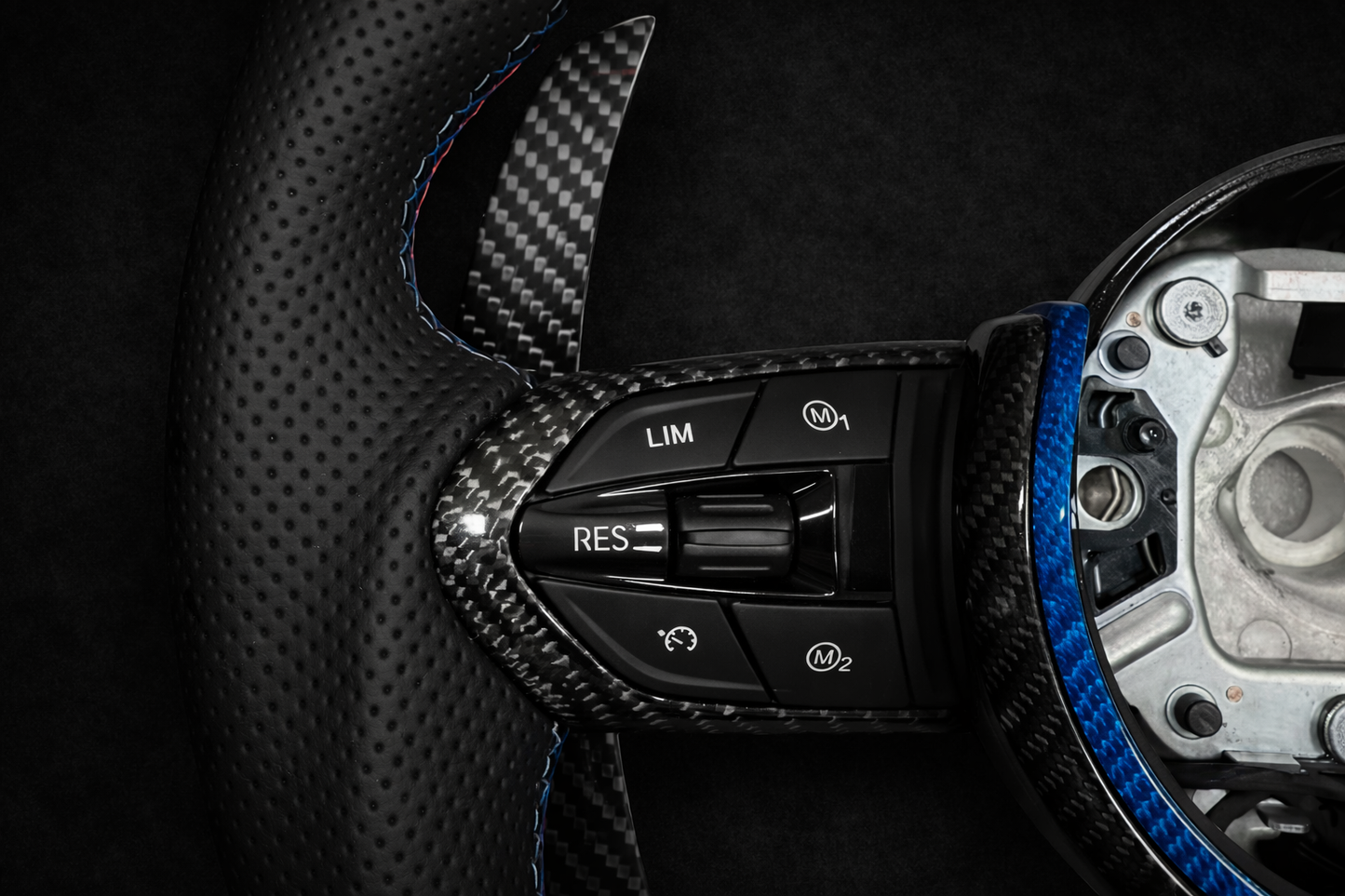 BMW GURR Style Carbon Fiber Steering Wheel With LED Display & Magnetic Carbon paddle shifters For 2012-2019 Models