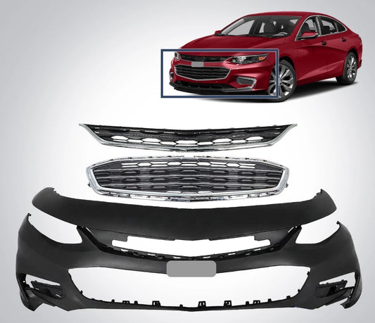 Front Bumper Cover Kit For 2016 2017 2018 Chevrolet Malibu Grille Grill Assembly