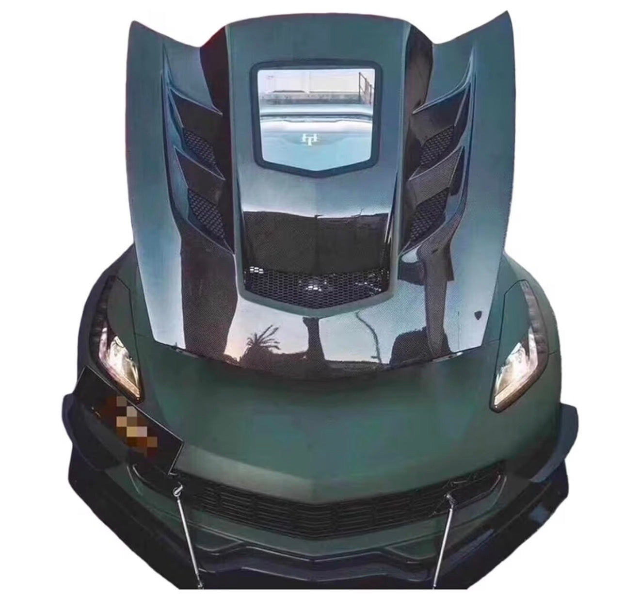 Carbon Fiber Upgrade  Front Engine Hood for Corvette C7 2014-2019 (Semi-carbon)