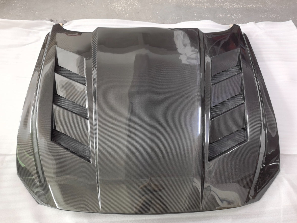 Carbon Fiber Hood Drag Style for Ford Mustang 2018-2022
