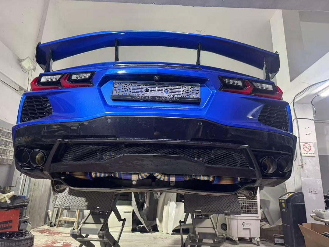 Full titanium carbon fiber tips Valvetronic catback exhaust for Corvette C8 2020-2025