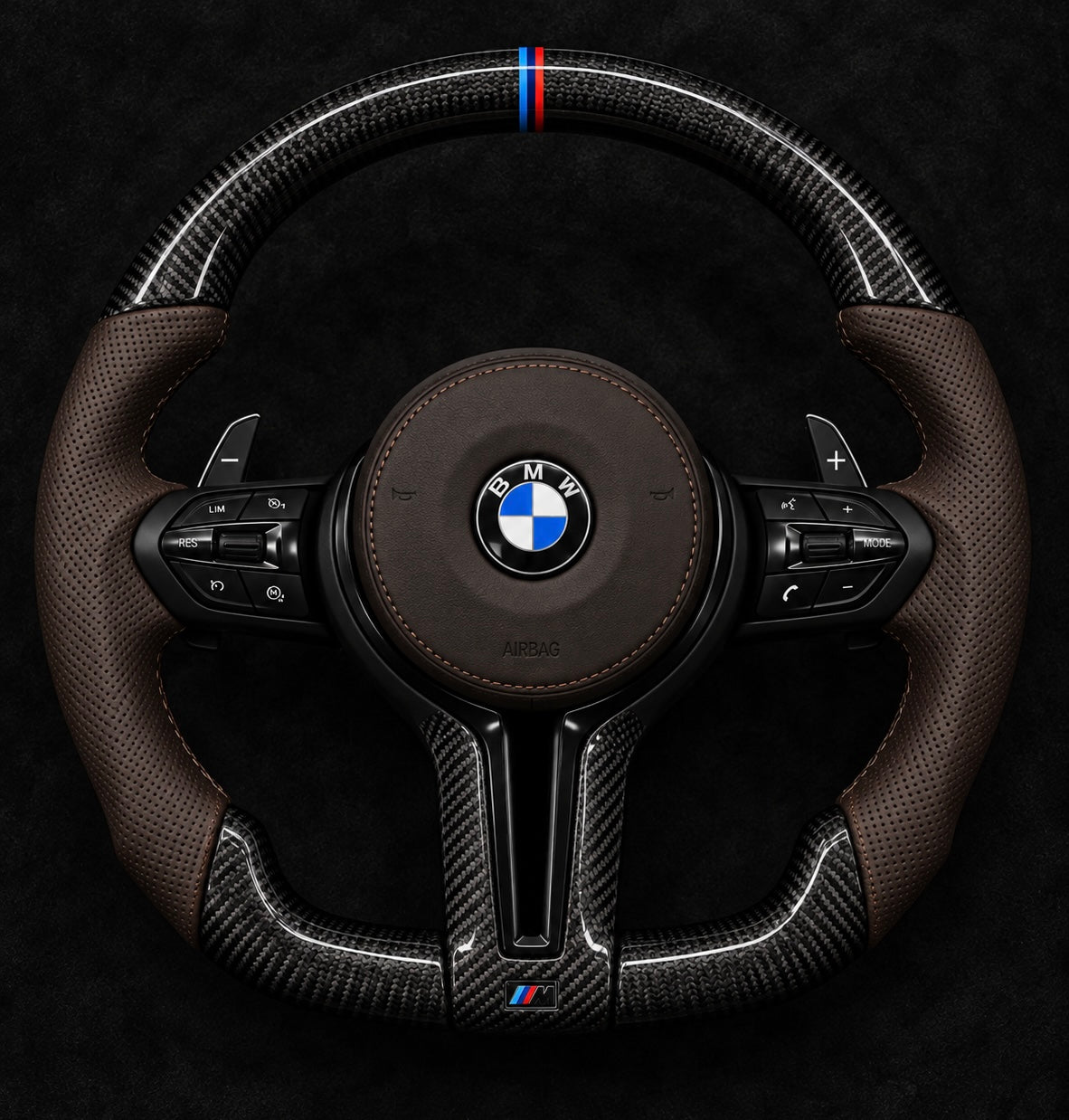 BMW Espresso Brown Carbon Steering Wheel | 2008-2018