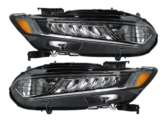 For 2018 2019 2020 Honda Accord Pair of Headlights Headlamps Halogen w/ LED DRL