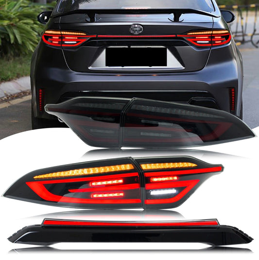 LED Tail Lights & Center Lamp for Toyota Corolla 2020-2024 E210 Black Rear Lamps