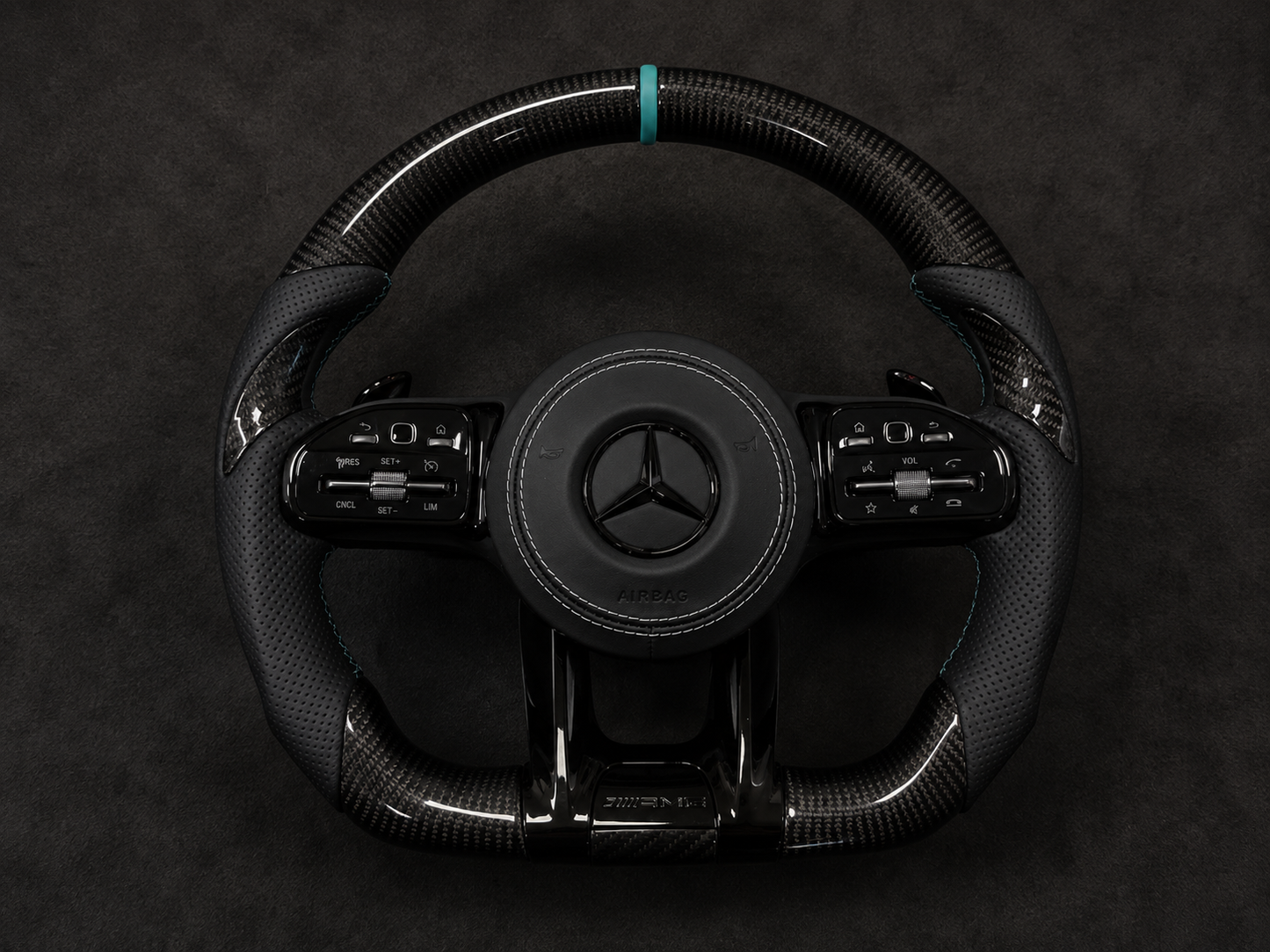 Mercedes-Benz AMG Carbon Fiber Steering Wheel for C-Class, E-Class, GLC, GLE & More (2015–2024