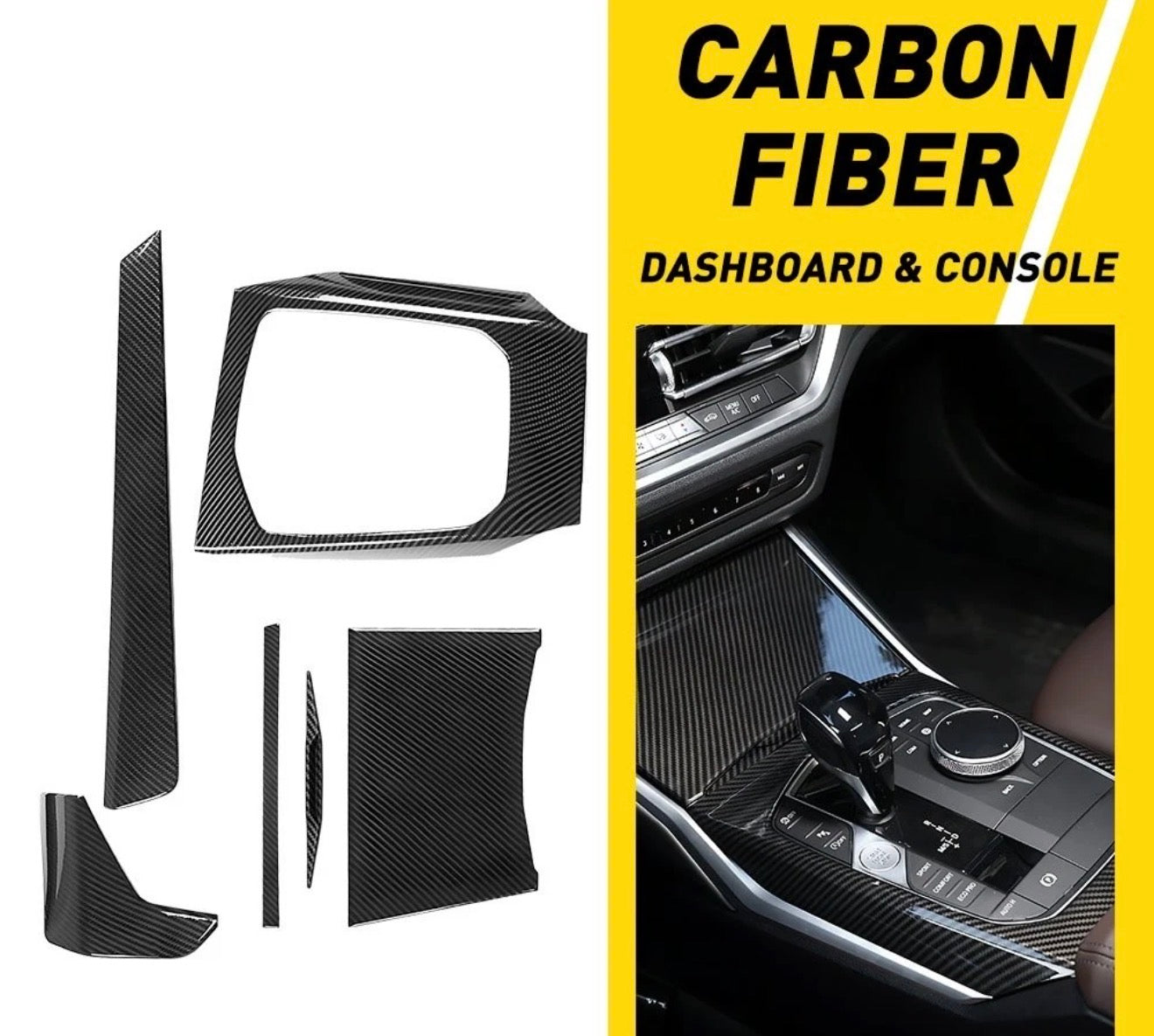 Carbon Fiber Interior Trim Cover Set For BMW 2-3-4 G Series 2019-2022