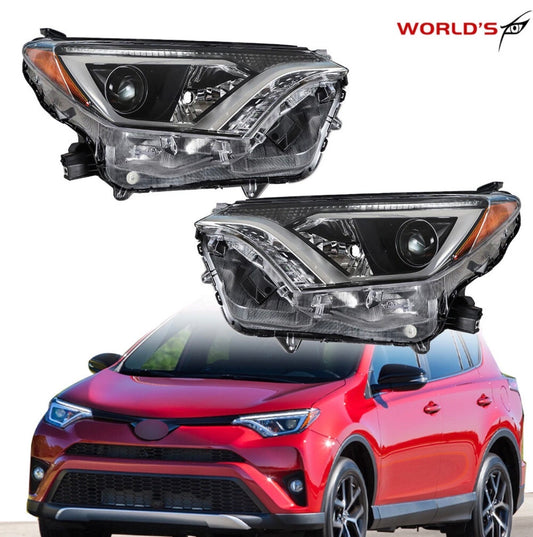 Pair For Toyota RAV4 2016 2017 2018 Halogen Headlight Headlamp Left+Right Side