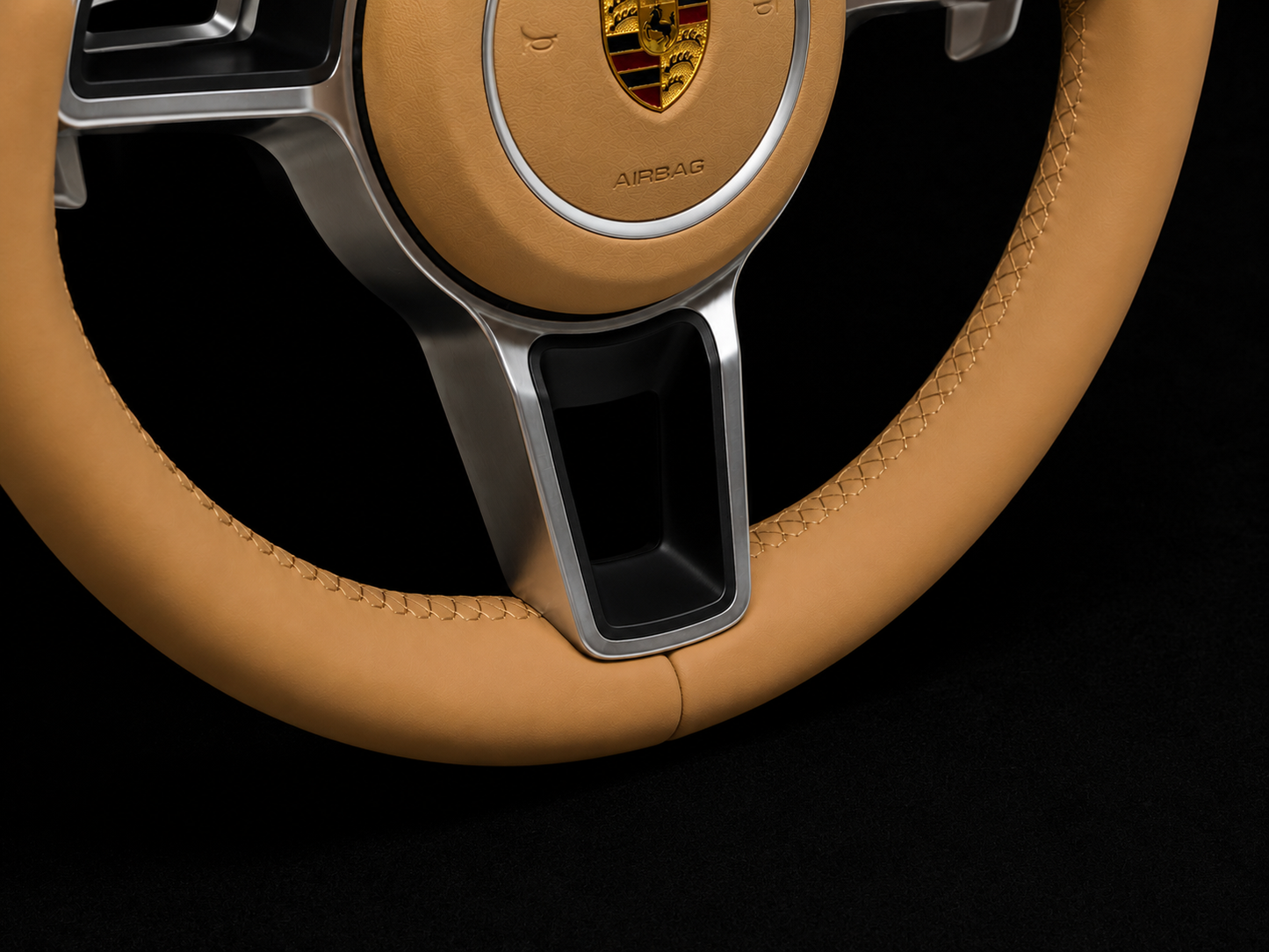 Porsche OEM Tan leather Full Assembly Steering Wheel For 2012-2025 models