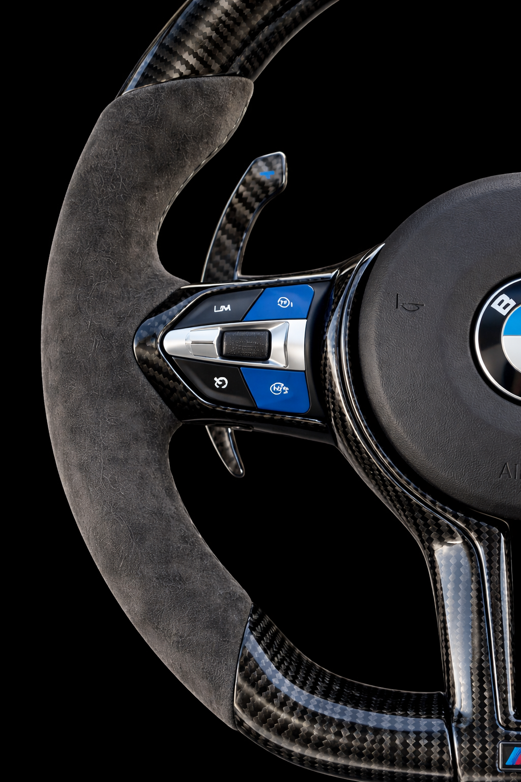 BMW M Performance Full Alcantara & Carbon Fiber Steering Wheel with LED Display for 2012-2019 models