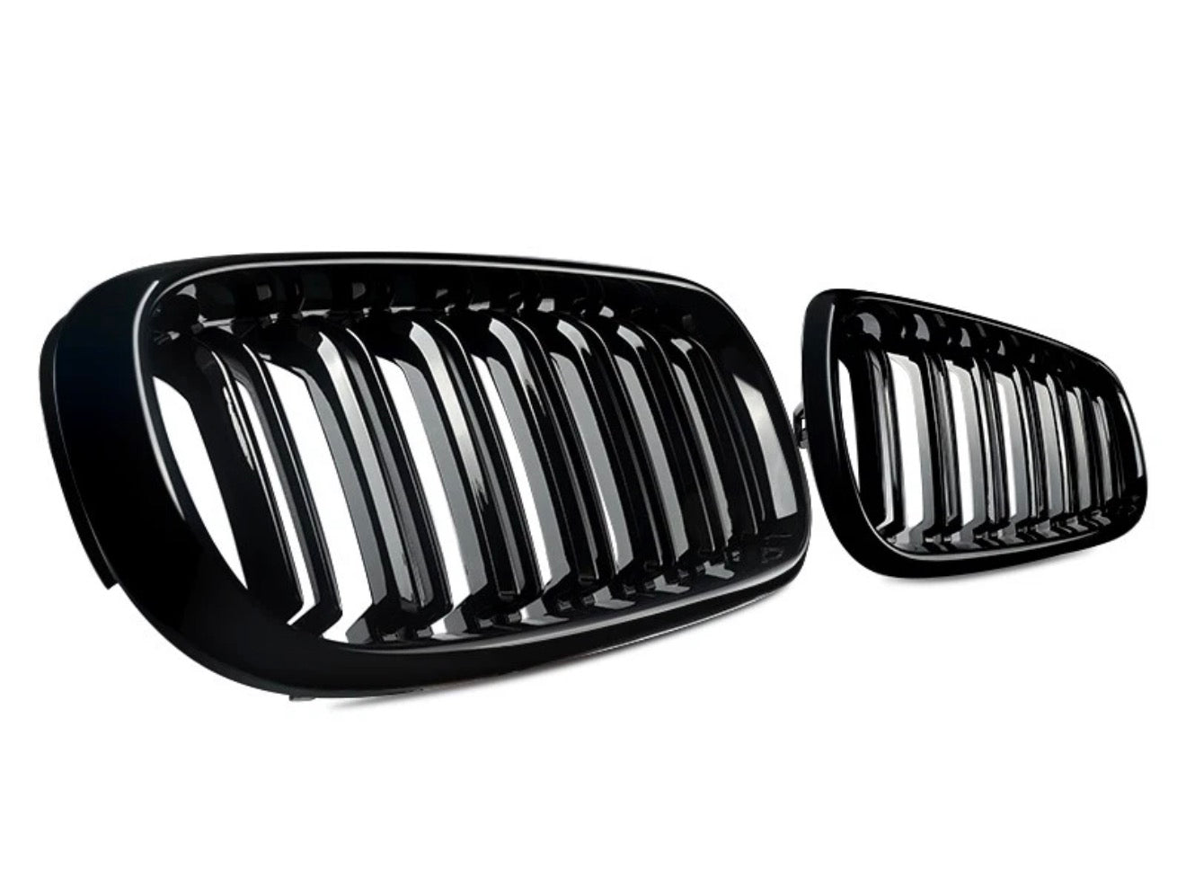 Gloss Black Dual Line Grill Front Kidney Grille For 2014-2018 BMW X5 F15 X6 F16