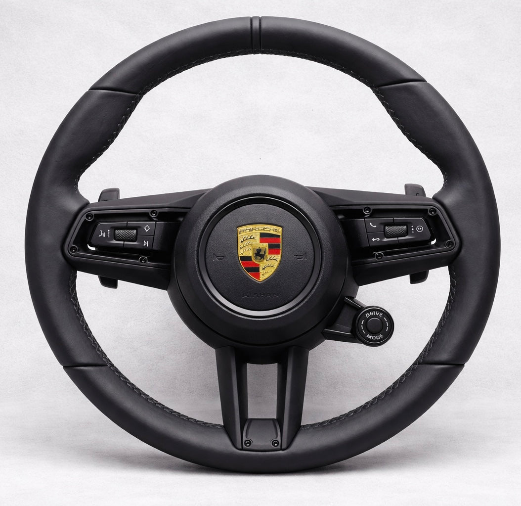 Porsche Sport Multifunction Steering Wheel w/ Airbag, Paddle Shifters & Drive Mode Selector for 2017+ models