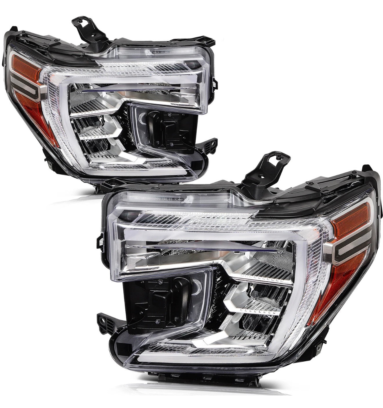 2019-2022 GMC Sierra 1500 2PCS LED DRL Headlights W/ Halogen Signal Lamp