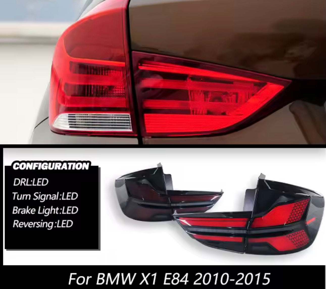 BMW X1 E84 2010-2015 LED Projetor Daytime Running Light Automotive Taillights
