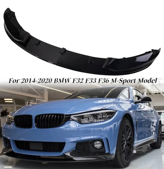 Gloss Black Performance Front Lip Splitter Kit For 14-20 BMW F32 F33 F36 M Sport