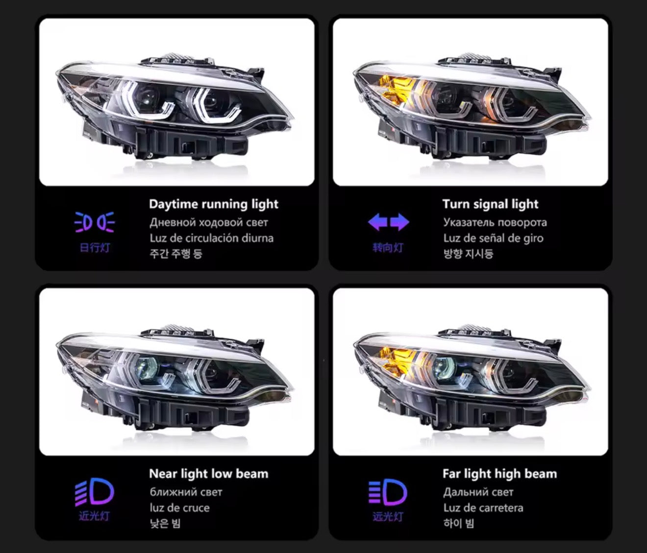 BMW 2 Series F22 LED Headlights 2014–2019 | Full LED Projector + DRL + Dynamic Turn Signal | Plug & Play Upgrade