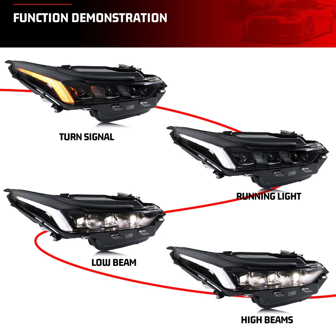 Cadillac CT5 CT5-V 2020-2024 Sequential Front LED Blackout Headlights