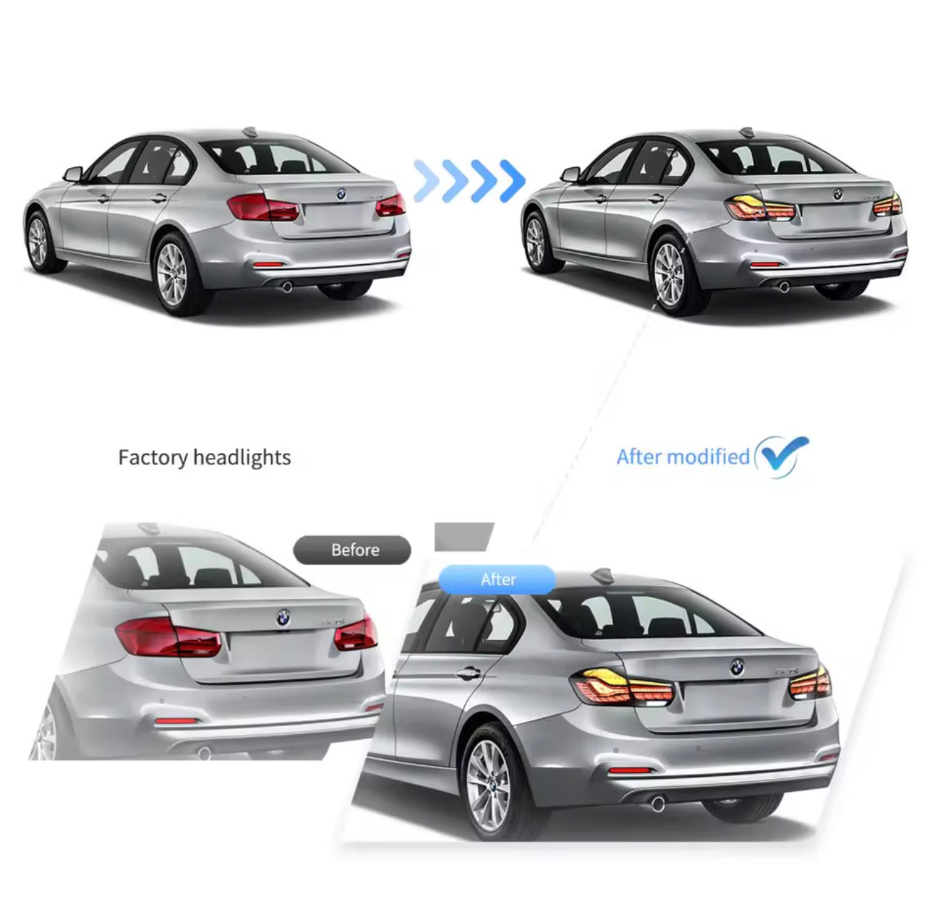 BMW LED Dragon style taillights for 3 Series F30 F80 2012-2019
