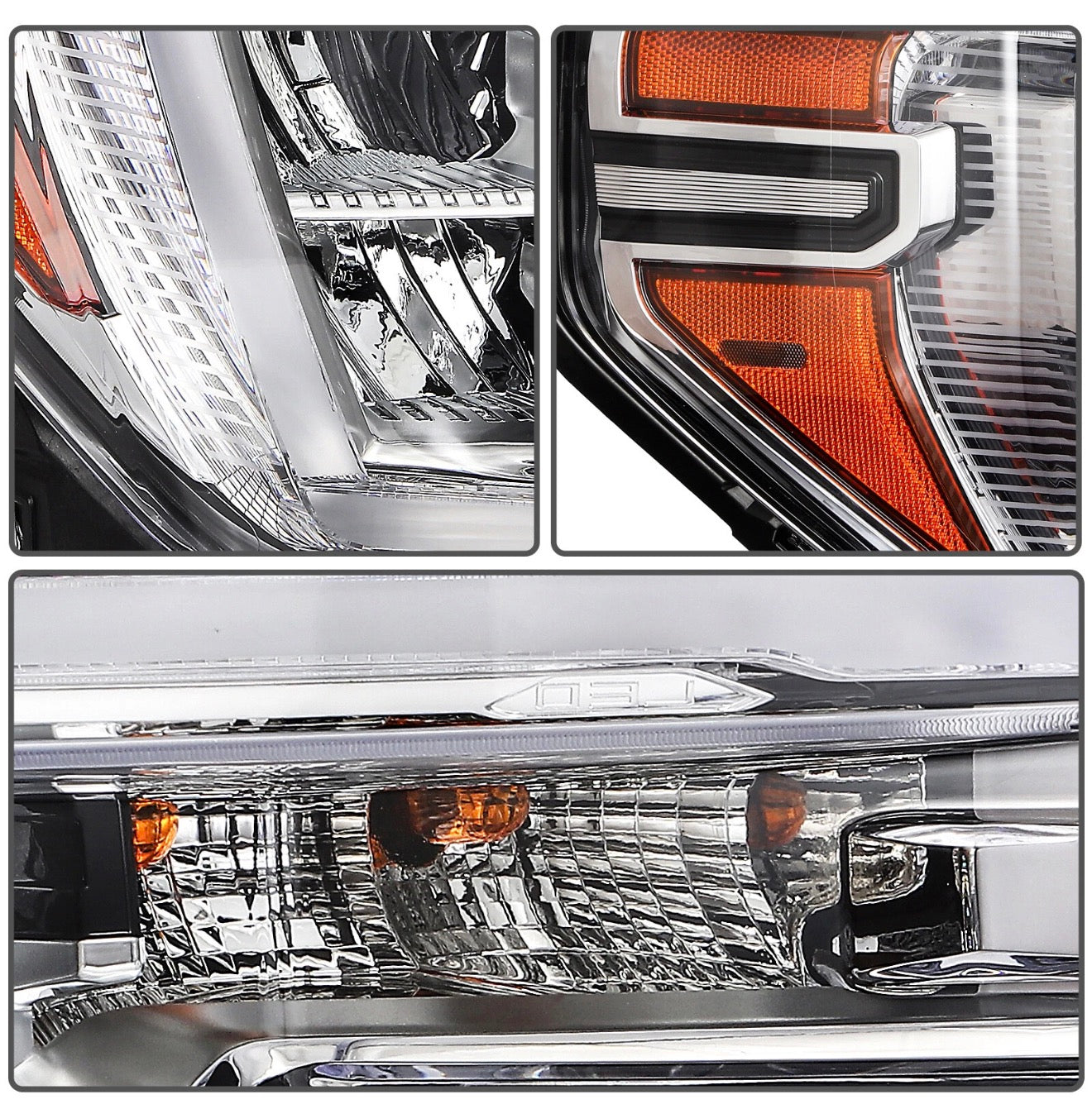 2019-2022 GMC Sierra 1500 2PCS LED DRL Headlights W/ Halogen Signal Lamp