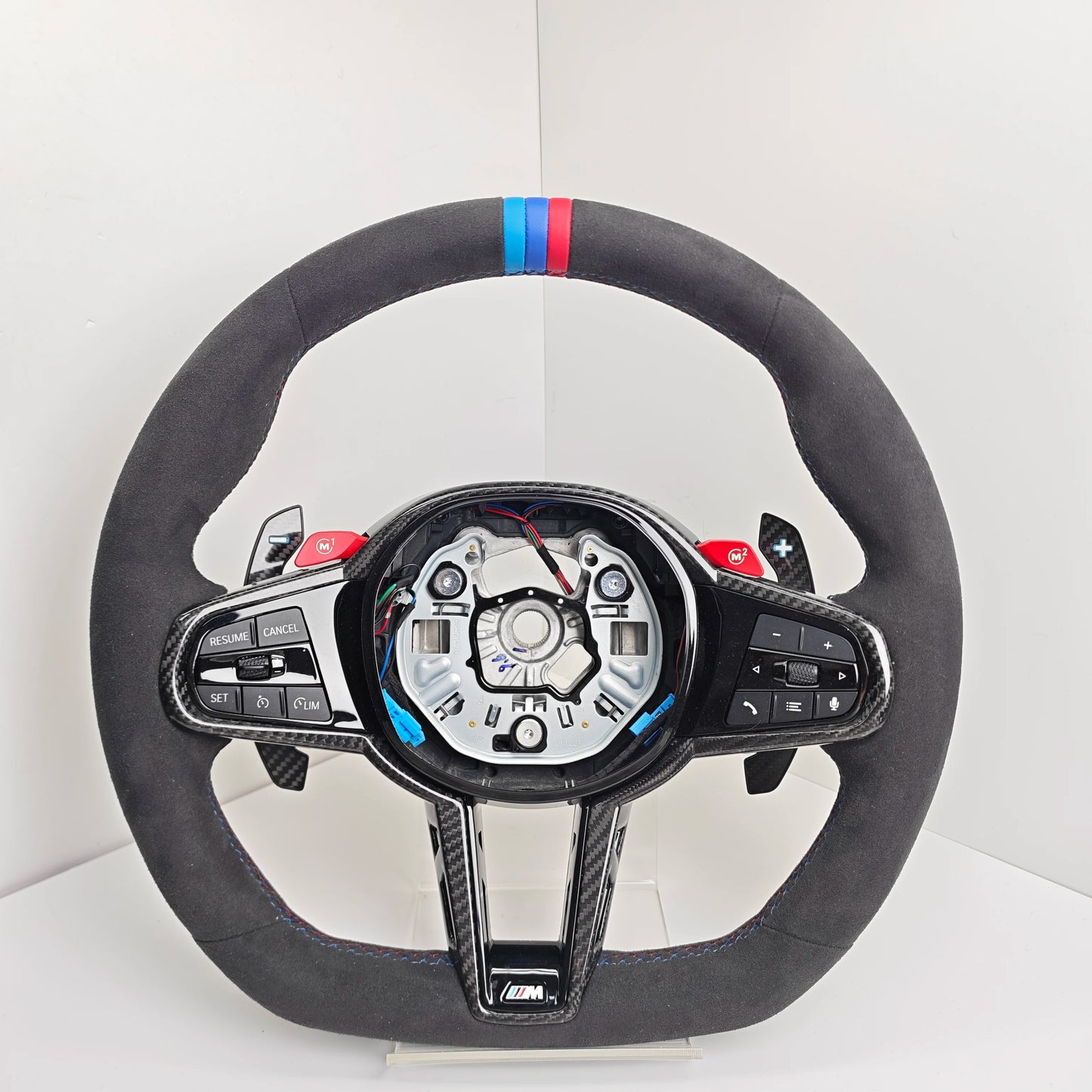 BMW M Livery Full Alcantara Steering Wheel for 2018-2026 models With Airbag
