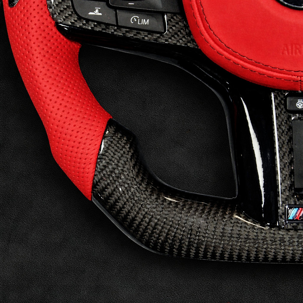 BMW M Performance Red Leather Custom Steering wheel for 2020-2026 G models