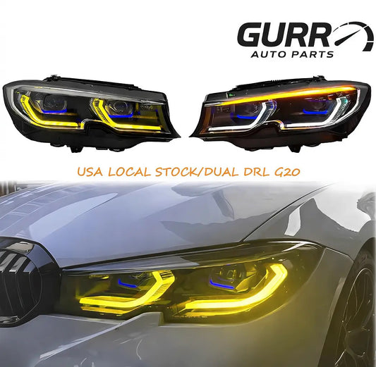 BMW Dual DRL (yellow & white) Laser Headlights for 3 series 2019-2022