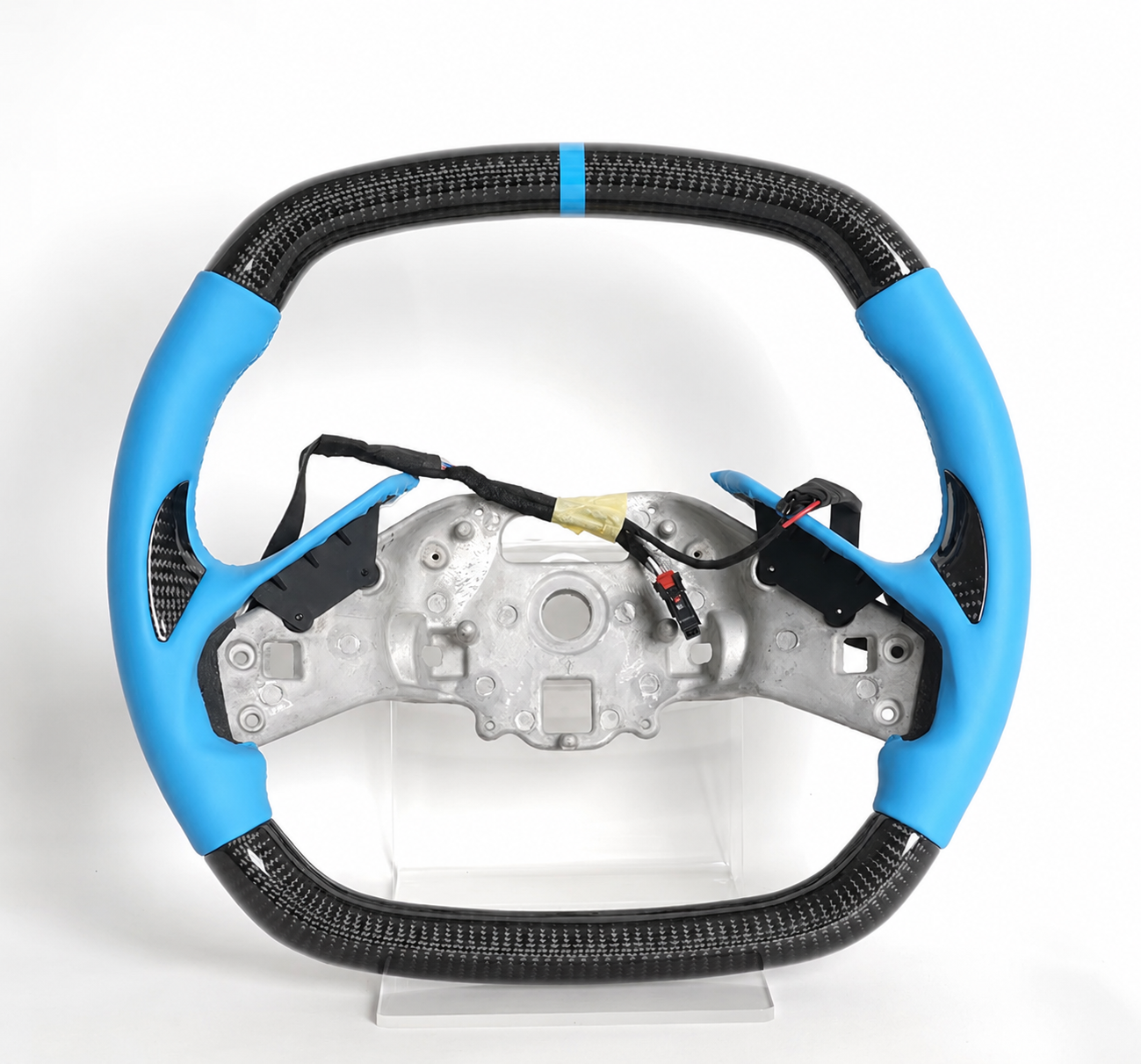 Chevrolet Corvette C8 Real Carbon Fiber LED Steering Wheel – Blue Leather & Thumb Grip Edition (2020–2025)