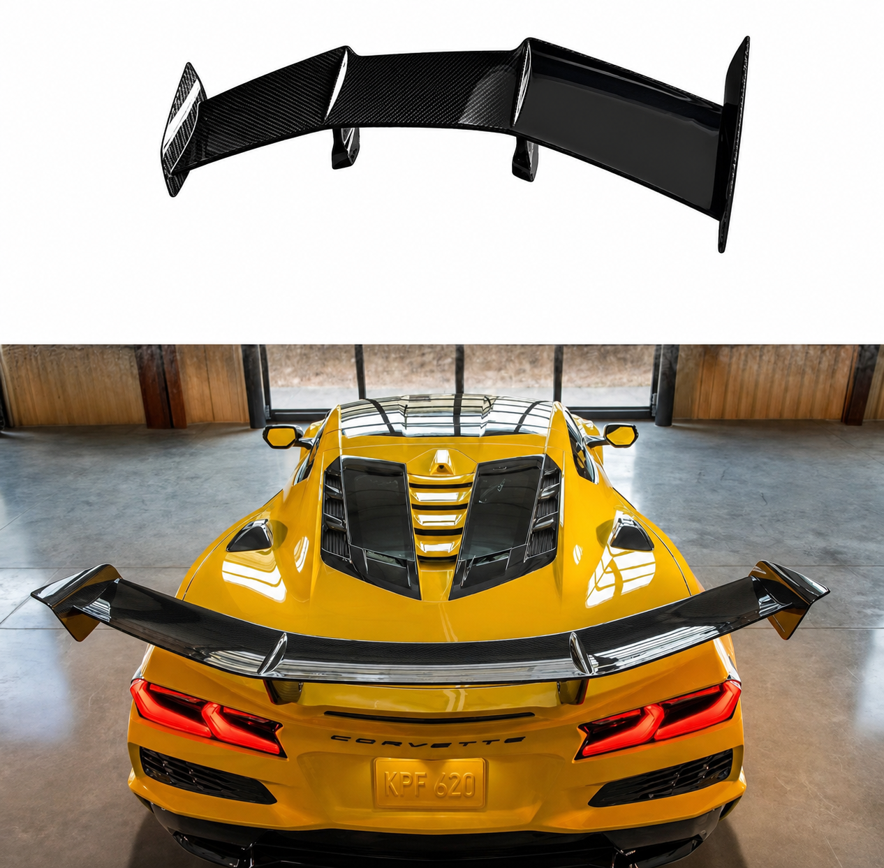 2020-2025 Corvette C8 ZR1 Style Rear Carbon Fiber Wing