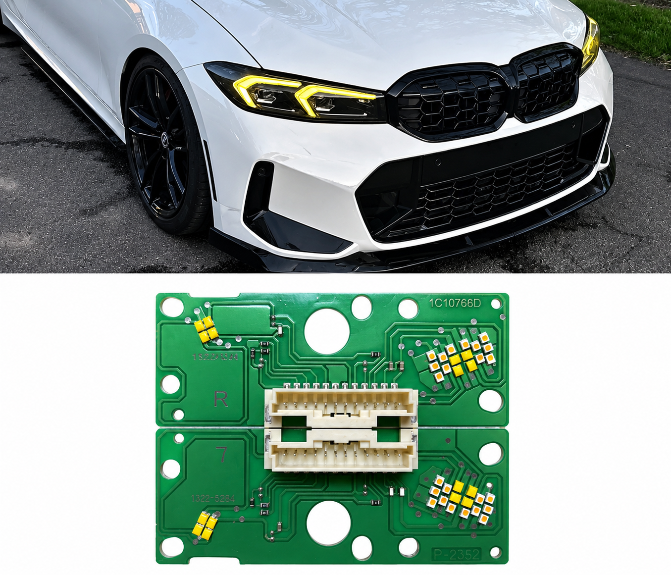 Yellow Angel Eyes DRL LED Boards For BMW G20 LCI 330e 330eX 330i M340i 23-25