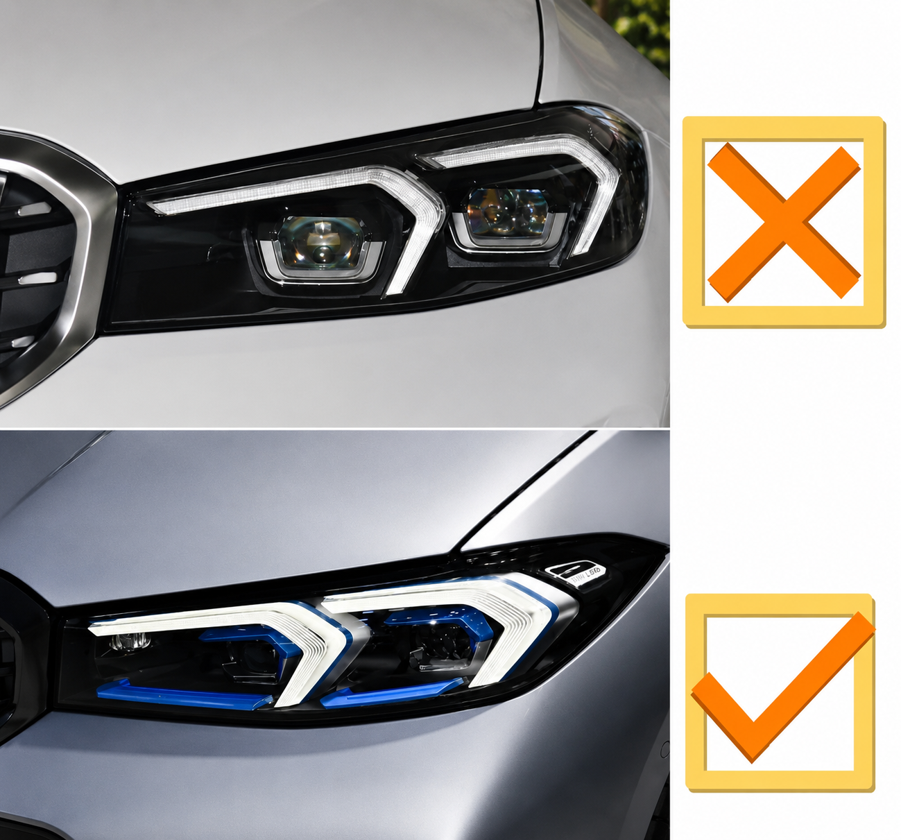 Yellow Angel Eyes DRL LED Boards For BMW G20 LCI 330e 330eX 330i M340i 23-25