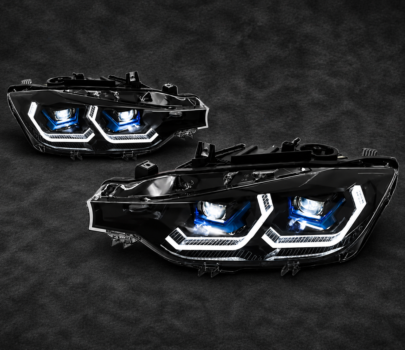 BMW 3 Series 2015-2018 F30 LED Adaptive Headlights, Laser Style