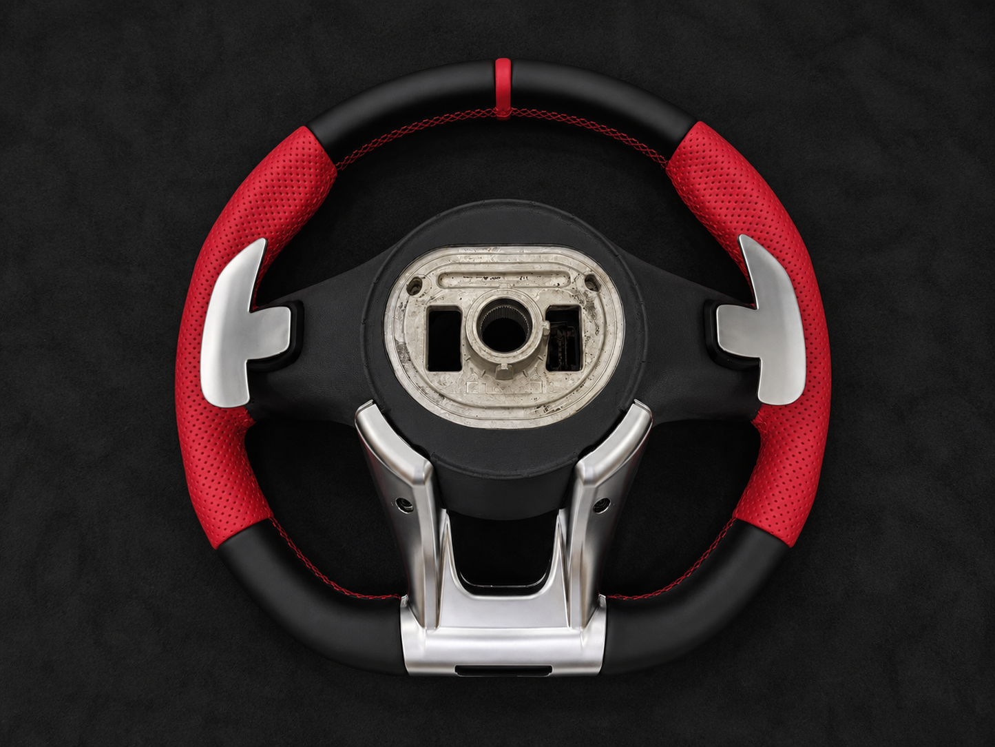 Mercedes-Benz AMG Performance Flat Bottom Steering Wheel – Red Perforated & Black Leather 2019–2025