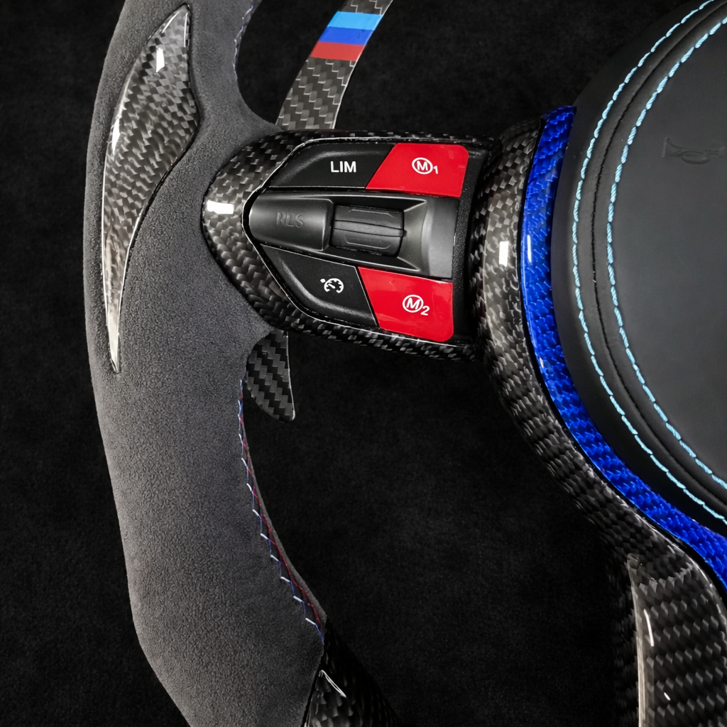 BMW M Performance Livery, Carbon Fiber / Alcantara Steering wheel (With LED REV Indicator) for 2012-2019 models