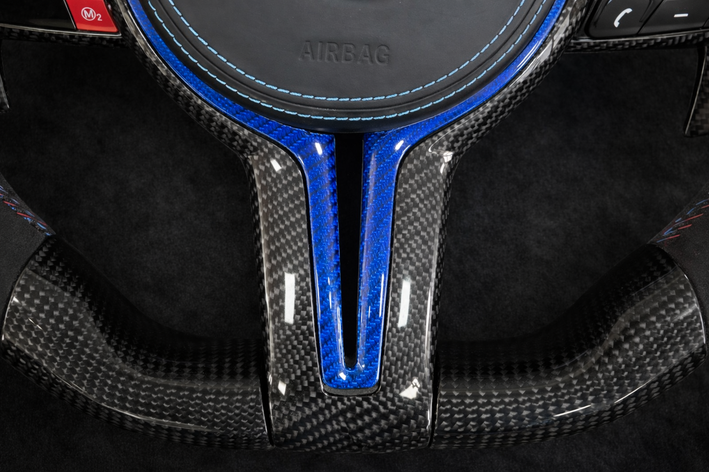 BMW M Performance Livery, Carbon Fiber / Alcantara Steering wheel (With LED REV Indicator) for 2012-2019 models