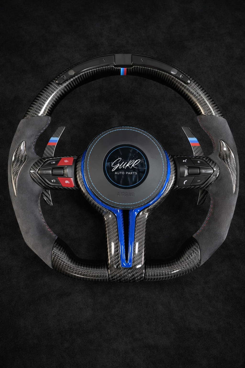 BMW M Performance Livery, Carbon Fiber / Alcantara Steering wheel (With LED REV Indicator) for 2012-2019 models
