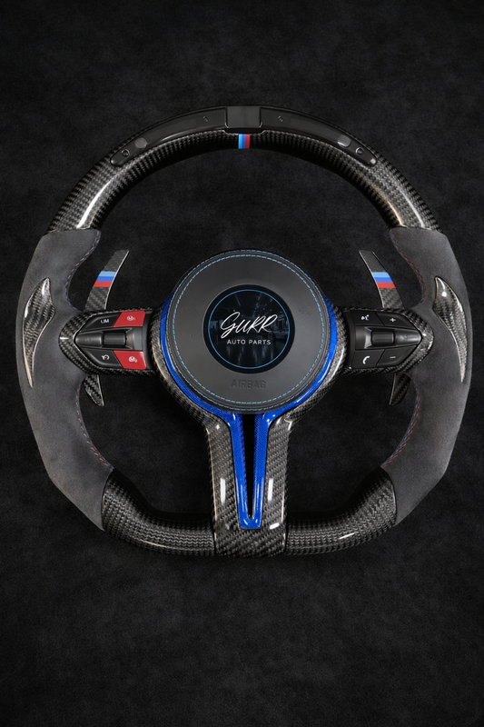 BMW M Performance Livery, Carbon Fiber / Alcantara Steering wheel (With LED REV Indicator) for 2012-2019 models