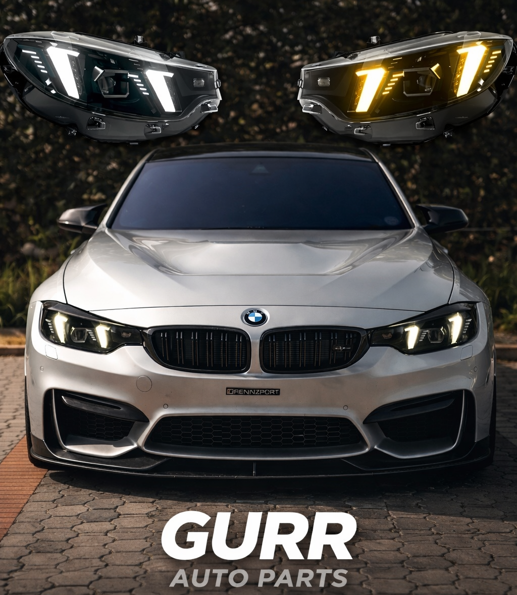 BMW Snake Eye Style Headlights for 3-4 Series F32 F36 F82 2013-2019 with Yellow & White DRL