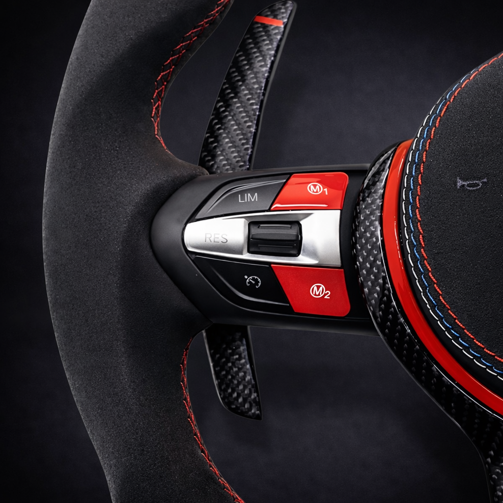 BMW M Performance Double Red livery Custom Steering wheel for 2012-2019