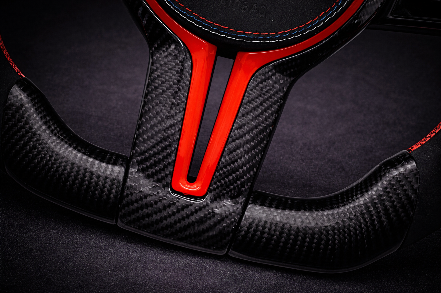 BMW M Performance Double Red livery Custom Steering wheel for 2012-2019