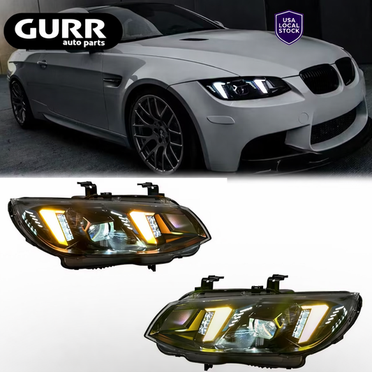BMW 3 Series M3 E92 E93 2010-2013 Snake Style Headlights white/yellow DRLs
