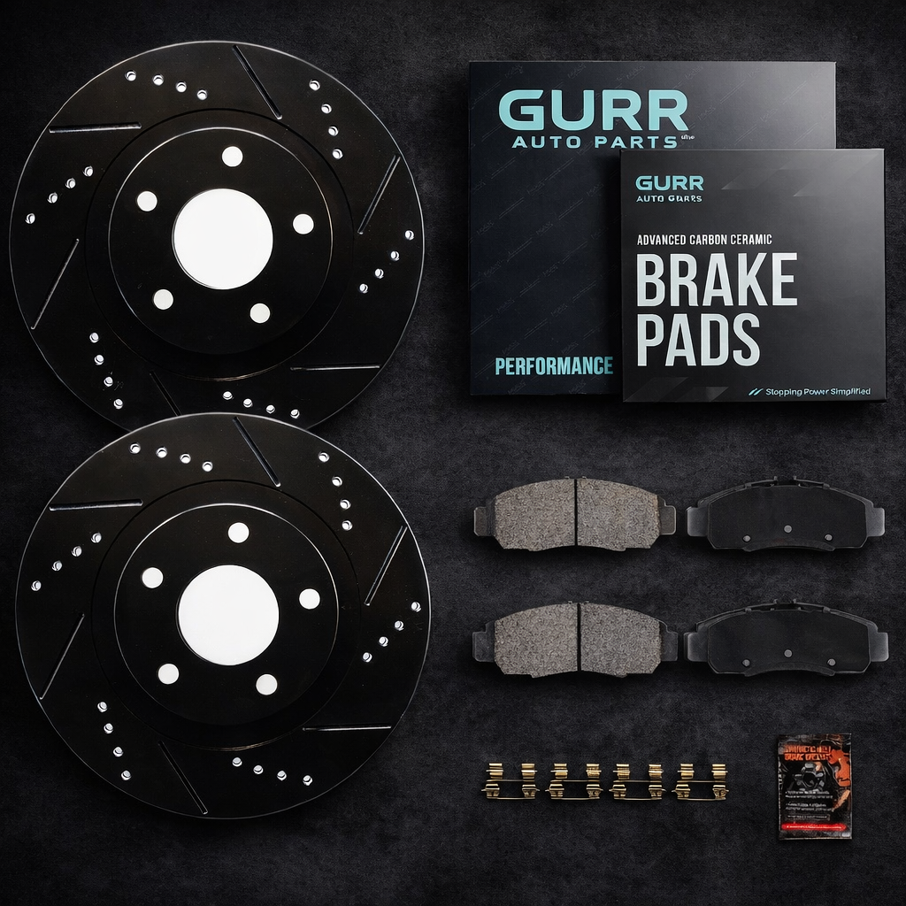 BMW Front Drilled Slotted Rotors + Pads for BMW 2012-2022