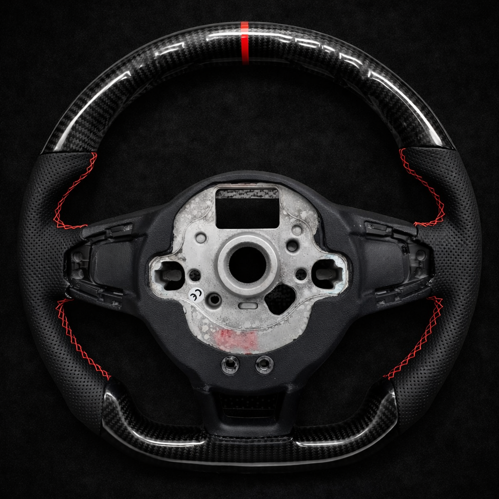 Volkswagen Carbon Fiber & Leather Full custom steering wheel 2013-2019 Tiguan / Golf Models