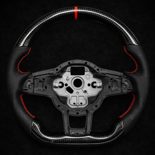 Volkswagen Carbon Fiber & Leather Full custom steering wheel 2013-2019 Tiguan / Golf Models