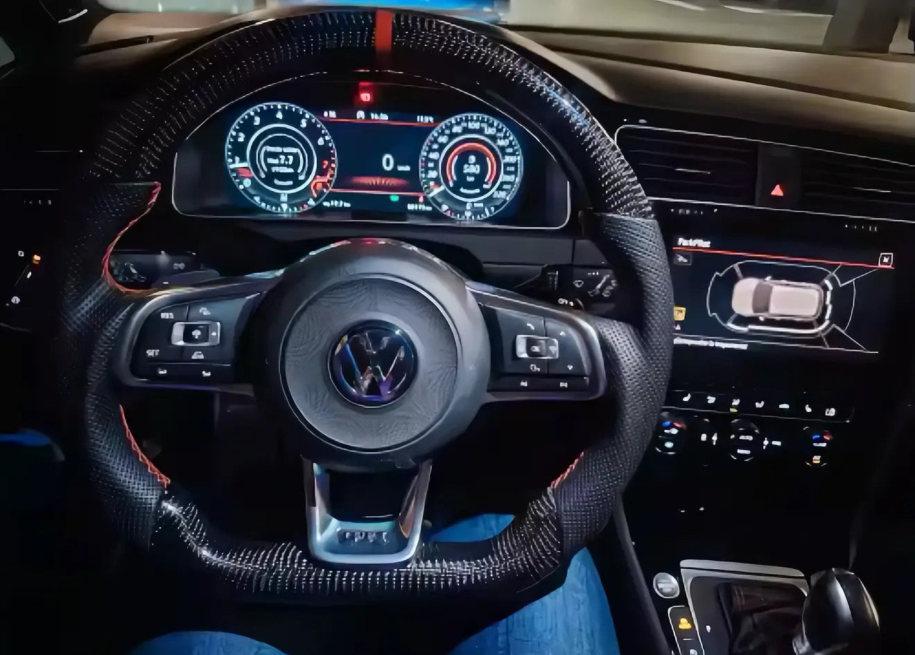 Volkswagen Carbon Fiber & Leather Full custom steering wheel 2013-2019 Tiguan / Golf Models