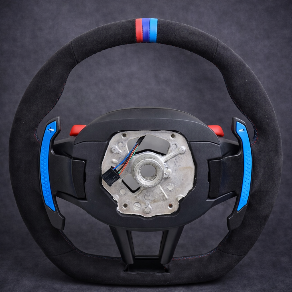 BMW M Livery Full Alcantara Steering Wheel for 2018-2026 models With Airbag