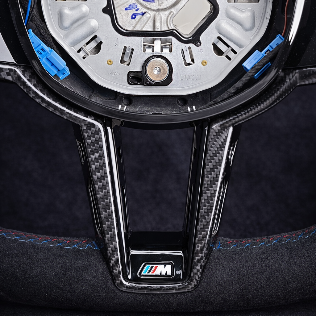 BMW M Livery Full Alcantara Steering Wheel for 2018-2026 models With Airbag
