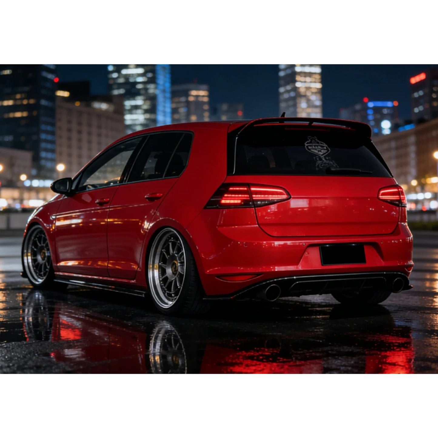 Volkswagen VW Golf 7 2015-2021 MK7 TSI TDI Sequential Turn Signal Black Rear LED taillights Assembly [Not Fit GTI/R]